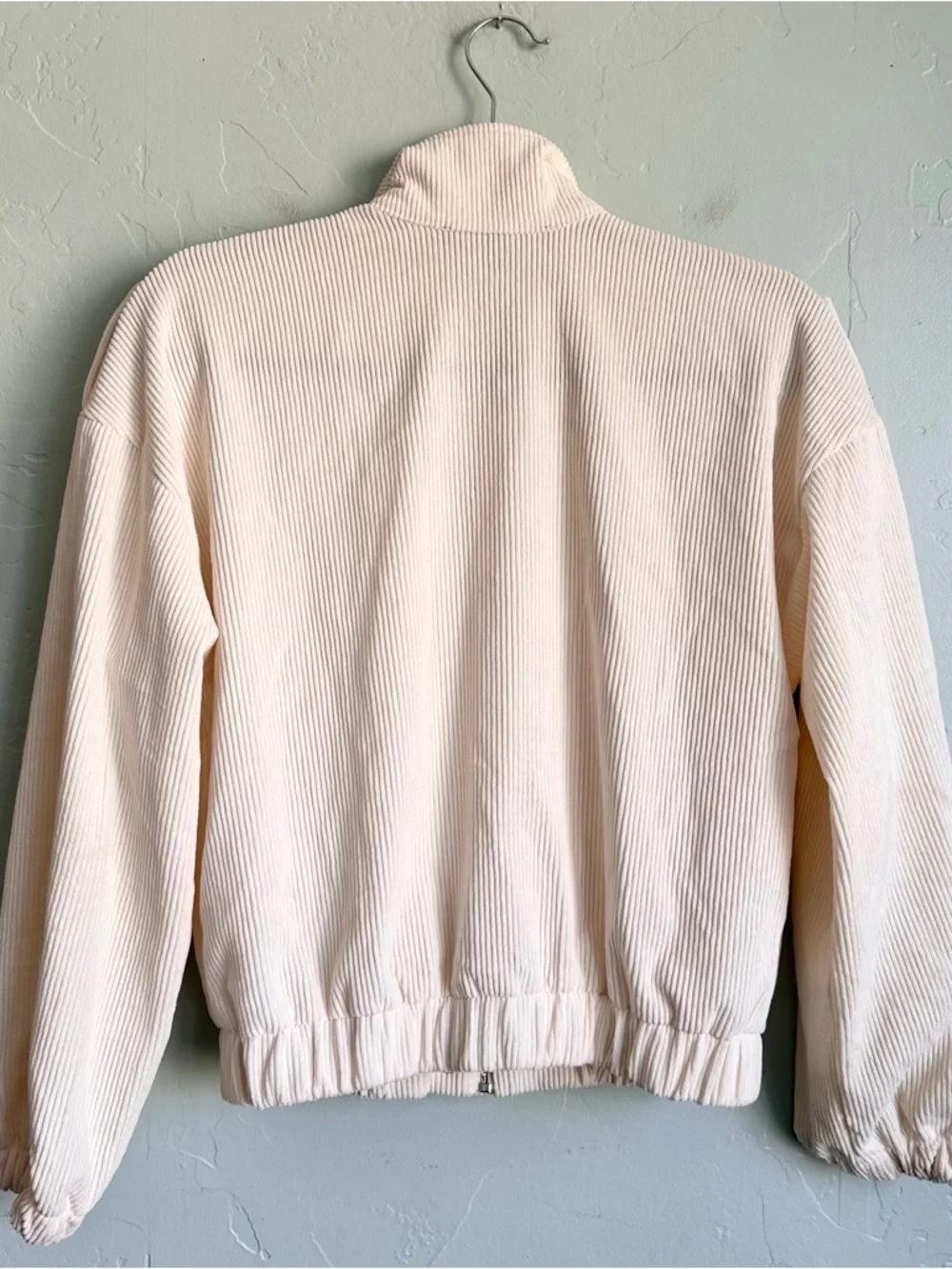 Blu Pepper Women’s Coastal Summer Cream‎ Corduroy Bomber Jacket Size Small EUC